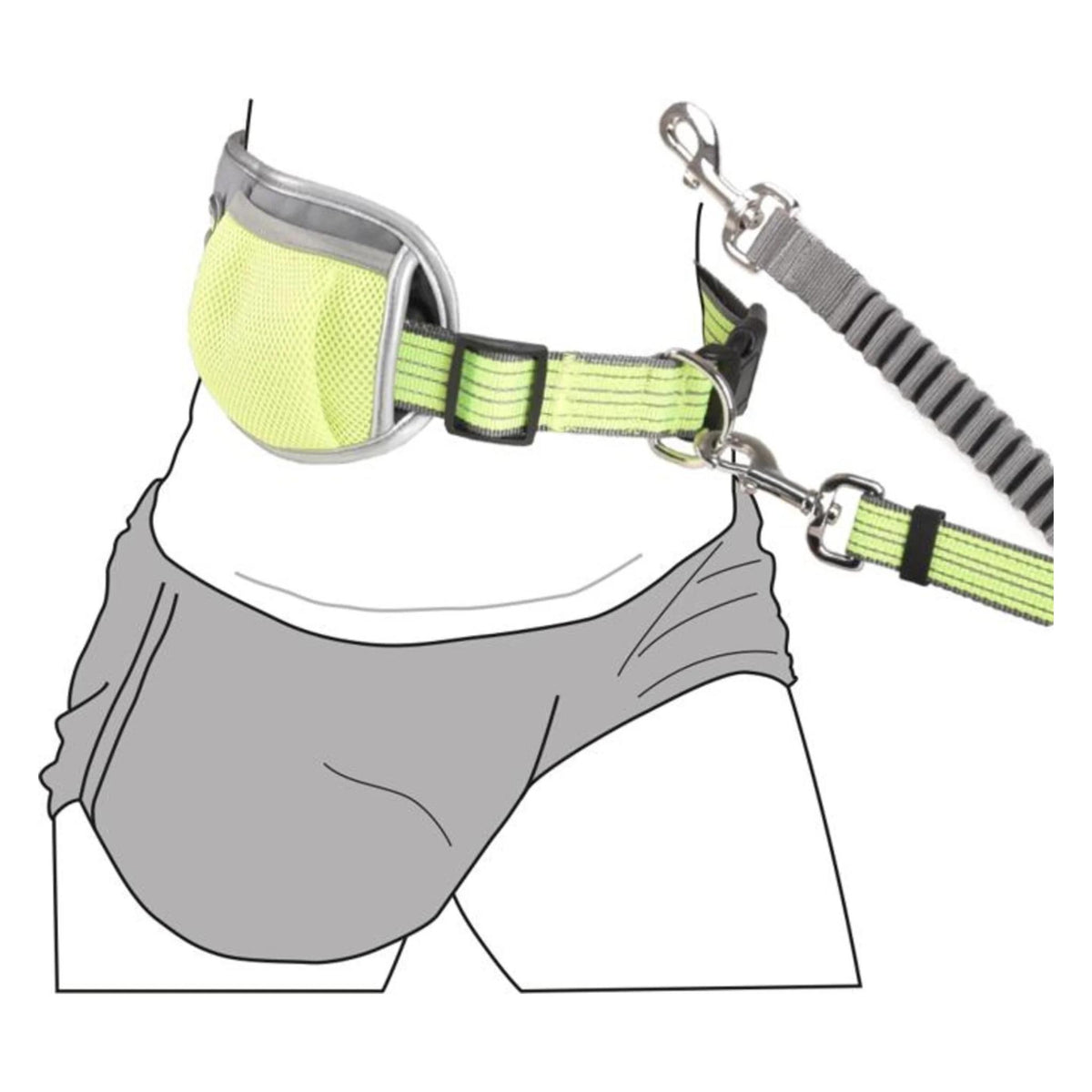 Jogginglijn met heupriem - fluogeel