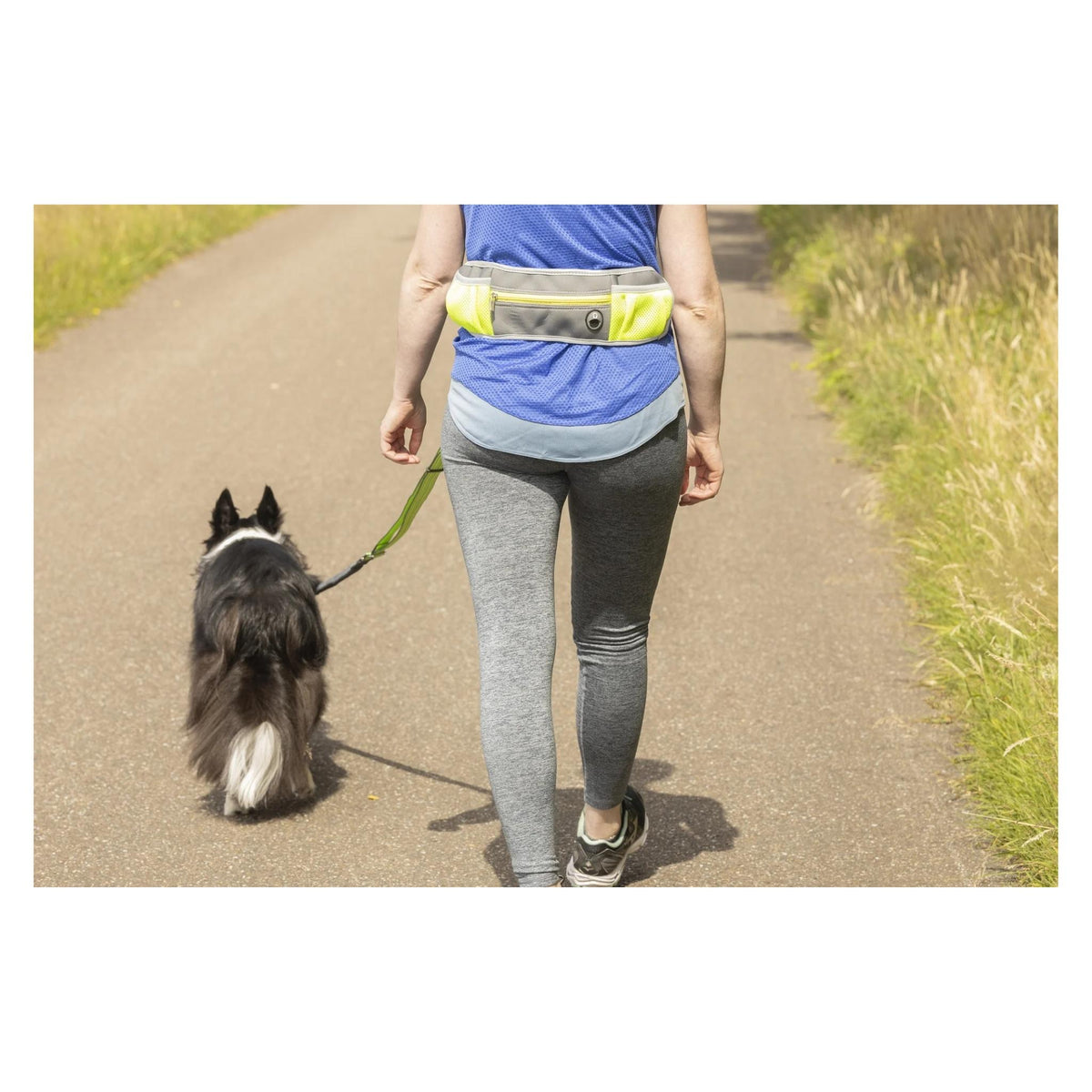 Jogginglijn met heupriem - fluogeel