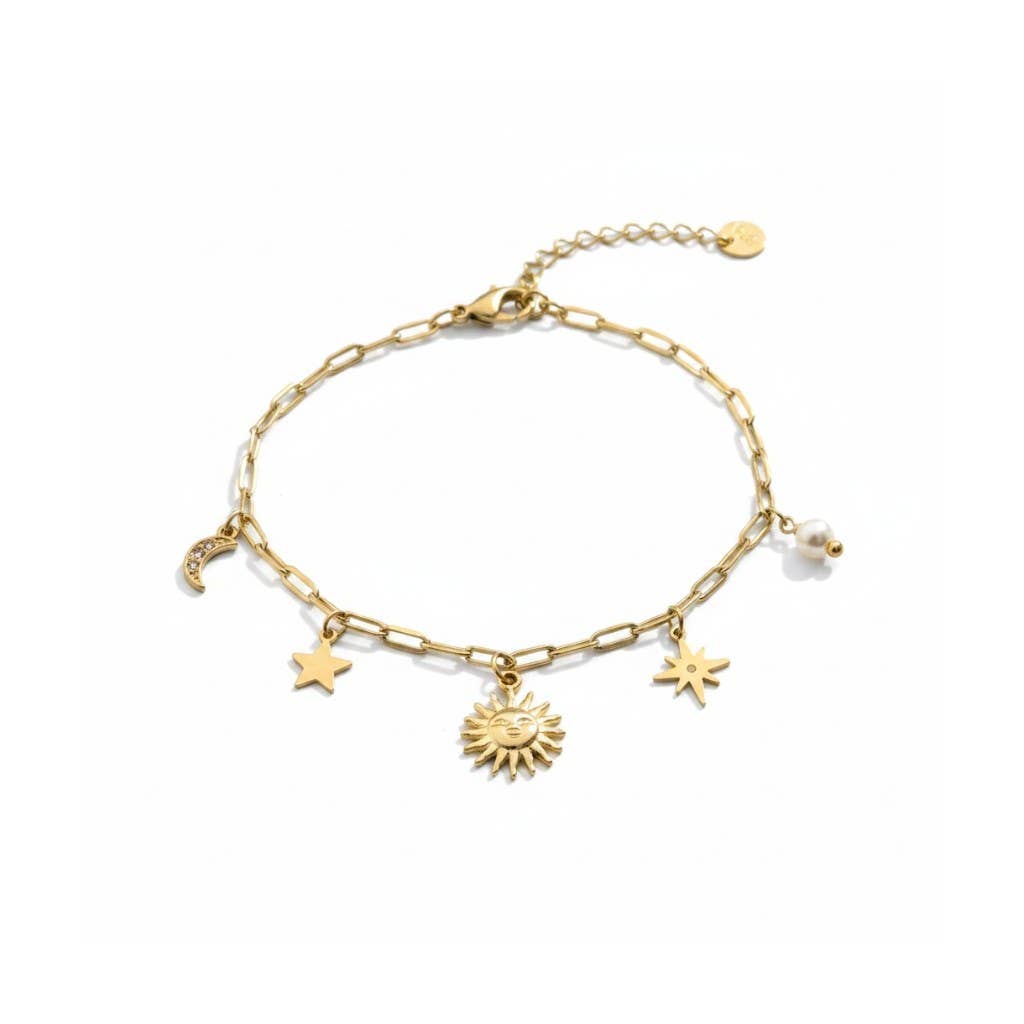 Zomerse charmketting-enkelband met zirkoniumstenen